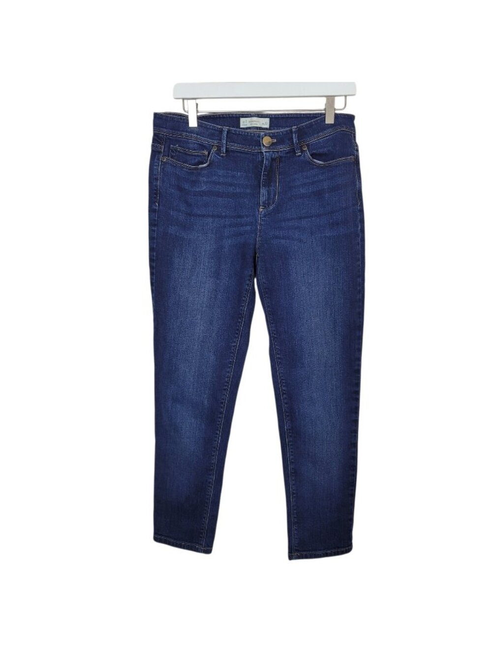 J. Jill Authentic Fit Slim Ankle Jeans Dark Wash Mid Rise Sz 10 Capsule Wardrobe